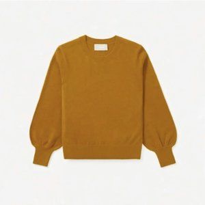 Everlane Cashmere Lantern Sleeve Sweater in Brass, size small